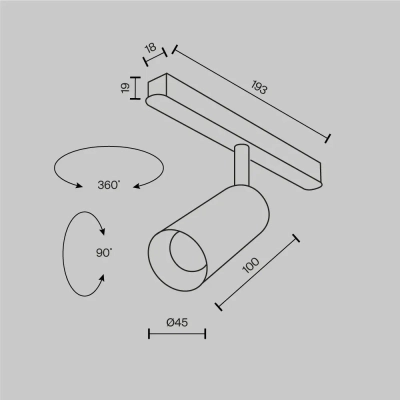 Трековый светильник Фокус / Focus Led Exility 2700K 5Вт 36°, TR032-2-5W2.7K-M-B. TM Maytoni