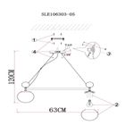 SLE106303-05 Люстра подвесная Бронзовый/Прозрачный, Янтарный E27 5*60W