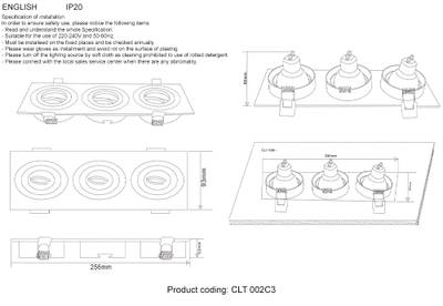 Светильник встраиваемый Crystal Lux CLT 002C3 BL 1400/237