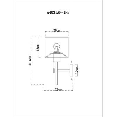 Бра Arte Lamp PROXIMA A4031AP-1PB, 1хE27