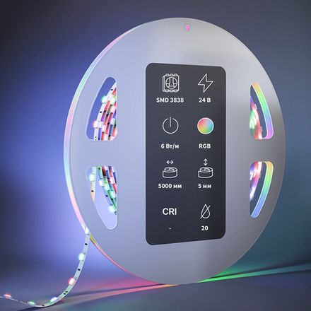 Светодиодная лента Ultra 24В 3838 6Вт/м RGB 5м IP 20 201129. TM Maytoni