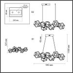 5087/32L L-VISION ODL25 505 черный хром/металл Люстра LED 32W 4000K 1900Лм TRELLIS