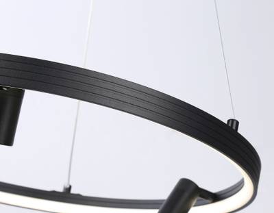 Светильник светодиодный подвесной с пультом FL5284/1+3 BK черный 50W 3000K/4200K/6400K+4200K D500*1200 (ПДУ ИК)