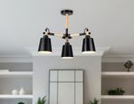 Подвесная люстра TR82206/3 BK/LWD черный/светлое дерево E27/3 max 40W D560*430