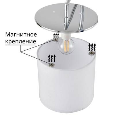 6591/1W CLASSI LN25 62 хром/белый, металл/текстиль Бра E14 1*40W 220V SUNTORI