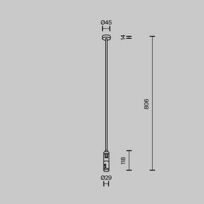 Крепление потолочное Long двойное 700мм Flarity черный, TRA159C-D1-B. TM Maytoni