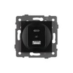 Механизм USB розетки SCT-MUAC-PL-BK-V (5V, 3A, QC4) (Arlight, -)