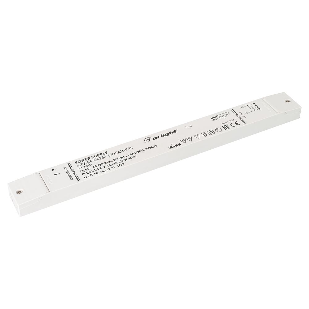 Блок питания ARV-SP-24250-LINEAR-PFC (24V, 10.42A, 250W) (Arlight, IP20 Пластик, 5 лет) Блок питания ARV-SP-24250-LINEAR-PFC (24V, 10.42A, 250W) (Arlight, IP20 Пластик, 5 лет)