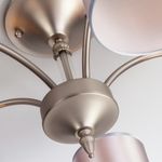 Потолочная люстра с тканевыми абажурами 60080/5 сатин-никель