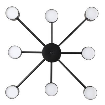 8234/8C COMFI LN25 черный, металл/акрил Люстра потолочная LED GX53 8*10W + LED-проектор 4*5W 2700К 220V VIRSAVA