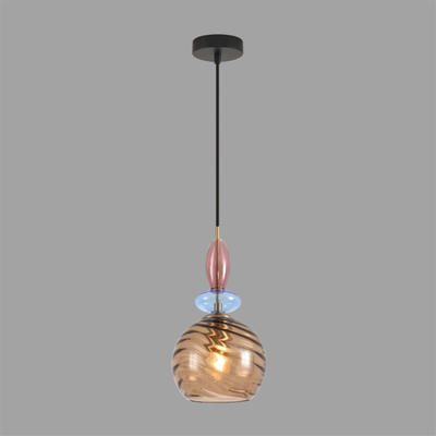 8300/1A MODERNI LN26 368 бронза/амбер/голубой/розовый, металл/стекло Подвес E27 1*40W 220V WALMA