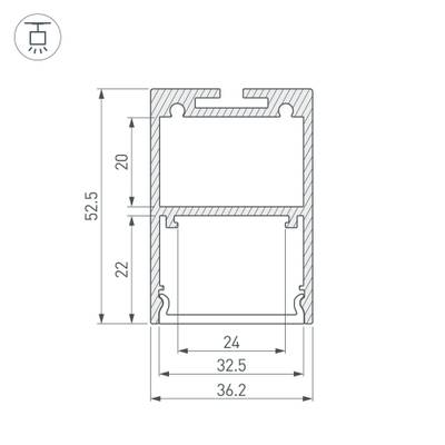 Профиль ARH-LINE-3750A-2000 ANOD (Arlight, Алюминий)