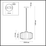 4783/1 PENDANT ODL21 409 зеленый/бронзовый Подвес E27 60W BINGA