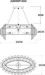 Подвесная люстра Arte Lamp JASTIN A2848SP-5GO, 5хE14
