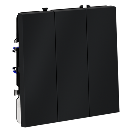 VLS030107 Выключатель встраиваемый VOLTUM S70 трехклавишный 10А, (графит) (ТМ Maytoni)