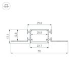 Профиль FANTOM-BENT-W23-SIDE-2000 ANOD (Arlight, Алюминий)