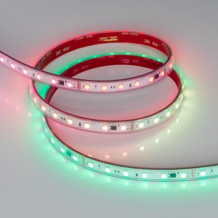 Светодиодная лента герметичная DMX-PS-B60-12mm 24V RGB-PX6 (14 W/m, IP67, 5060, 5m) (Arlight, бегущий огонь)