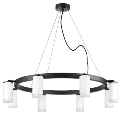 LR0183680 Люстра RULLO 8х50W GU10 ЧЕРНЫЙ/БЕЛЫЙ (571018+214436-8+202430-8)