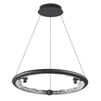 7001/44L HIGHTECH ODL25 253 Подвесной светильник черный ice crack/акрил разд. Вкл. с ПДУ IP20 LED 44W 1309Лм 3000/3800/4800K CRI > 90 CAYON