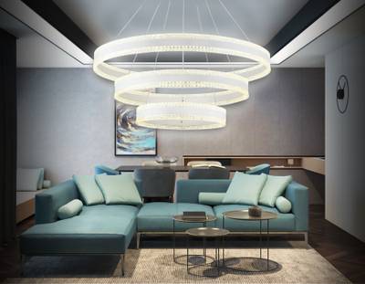 Светильник светодиодный подвесной управляемый FA6181/3 WH белый 245W 3000K+6400K/3000K/6400K/4200K+4200K D800*940 (ПДУ РАДИО 2.4G)