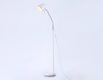 Светильник напольный с выключателем на проводе TR97680 WH белый E27 max 40W D150*1540