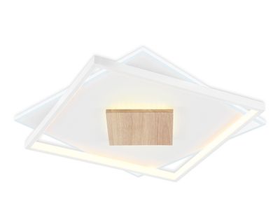 Светильник светодиодный потолочный FL4790 WH/WD белый/дерево 77W 3000-6000K 515*515*50 (без ПДУ)