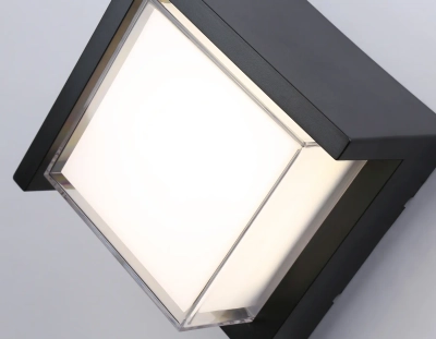 Светильник светодиодный уличный настенный архитектурный ST5233 BK черный IP65 LED 4200K 12W 220*220*100
