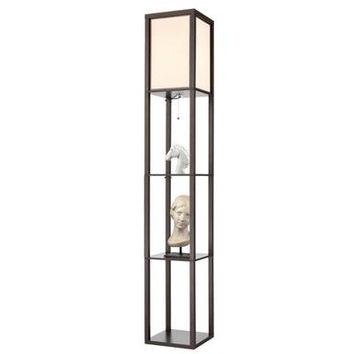 8090/1F COMFI LN25 кофейный/белый, дерево/текстиль Торшер Е27 1*60W 220V PRACTIC