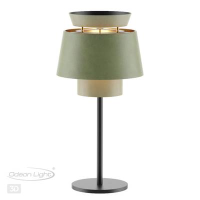 4992/1TA PENDANT ODL24 401 черный/зеленый/золотой/металл/экокожаНастольная лампа E27 1*60W KRESSA
