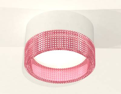 Комплект накладного светильника с композитным хрусталем XS8101032 SWH/PI белый песок/розовый GX53 (C8101, N8486)