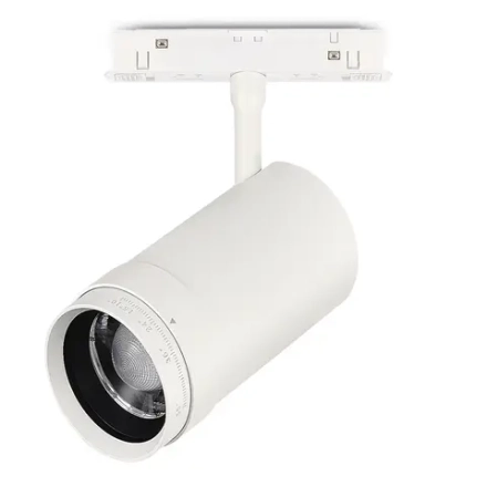 ST357.536.20 Магнитный трековый светильник ZOOM Белый LED 1*20W 3000K Lm Ra90 10-55° IP20 D60xH170 48VV