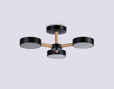 Подвесной светодиодный светильник с пультом FL4823/3 BK черный 3000K-6400K 40W D580*160 (ПДУ ИК)