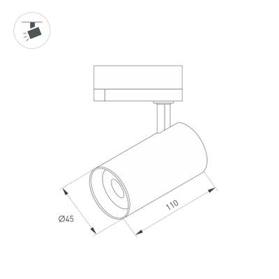 Светильник LGD-SPOT-2TR-R45-7W Warm3000 (GD, 24 deg, 230V) (Arlight, IP20 Металл, 3 года)