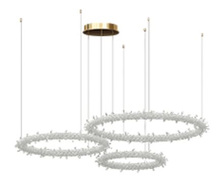07875-80+60+40P,36(3000K) Люстра Лиам латунь d40+60+80 h120 Led 113W (3000K)