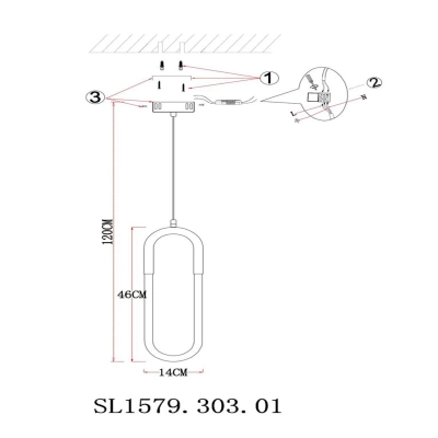 SL1579.303.01 Подвес ST-Luce Латунь/Латунь, Белый LED 1*14W 3000K