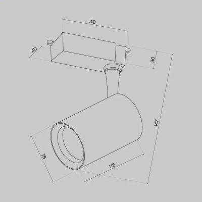 Трековый светильник Вуоро / Vuoro Unity 4000K 10Вт 60°, TR003-1-10W4K-W-B. TM Maytoni