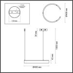 6535/28L LEDIO LN23 019 латунь Светильник подвесной LED 28W 3000-6000K 1240Лм 220V INDIE
