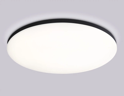 Потолочный светодиодный светильник с Wi-Fi Яндекс Алисой/Tuya/Smart Home/Alexa FZ2006 BK черный IP54 30W 3000K-6500K+RGB D450*60 (ПДУ ИК)