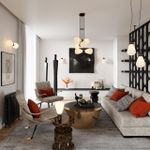 5418/1 MODERN ODL_EX23 157 черный хром/белый матовый/металл/стекло Подвес E14 1*40W ELICA
