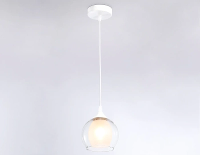 Подвесной светильник TR3538 WH/CL/FR белый/прозрачный/белый матовый E27 max 40W D130*800
