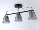 Светильник потолочный TR303235/3 BK/CH/SM/FR черный/хром/дымчатый/белый матовый E27*3 max 60W 550*120*250
