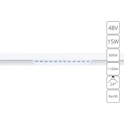 Магнитный трековый светильник Arte Lamp LINEA A4644PL-1WH, 1хLED