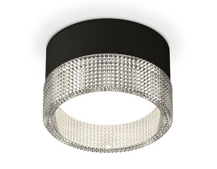 Комплект накладного светильника с композитным хрусталем XS8102030 SBK/CL черный песок/прозрачный GX53 (C8102, N8480)