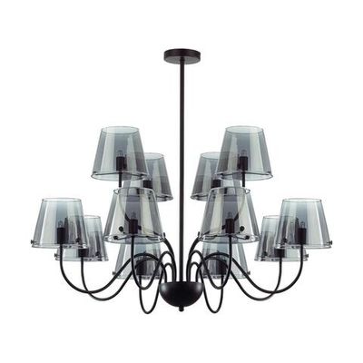 6570/12C MODERNI LN25 104 черный/дымчатый/металл/стекло Люстра потолочная G9 12*20W 220V SMOKY