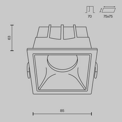 Встраиваемый светильник Alfa LED 3000K 1x15Вт 36° Dim Triac, DL043-01-15W3K-D-SQ-WB. TM Maytoni