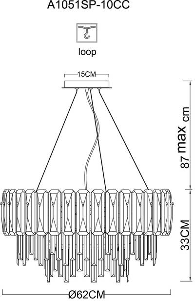 Подвесная люстра Arte Lamp NICOLETTA A1051SP-10CC, 10хE14