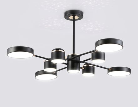 Светильник светодиодный подвесной FL51629/9+4 BK/FGD черный/золото 132W 3000-6000K D850*370 (без ПДУ)