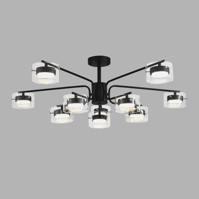 8349/10C COMFI LN26 232 черный/прозрачный, металл/стекло Светильник потолочный LED GX53 10*7W 220V NATALINA
