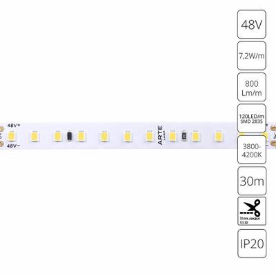 Светодиодная лента 48V 7,2W/m 4000К 30м Arte Lamp TAPE A4812010-04-4K, LED