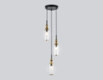 Светильник подвесной LH55252/3 BK/BS/CL черный/латунь/прозрачный E14*3 max 40W D230*1200